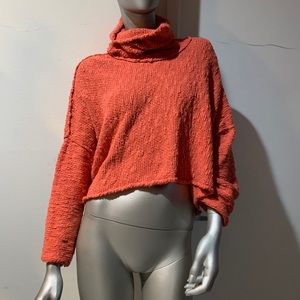 Free People coral cowl neck sweater
